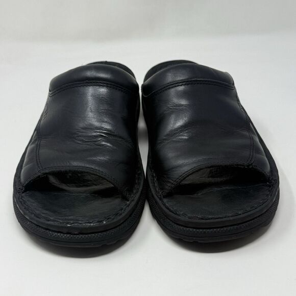 Skechers Jammers Slide Sandals Mens 11 Black Leather Chunky Sole Vintage Y2K - Picture 6 of 14